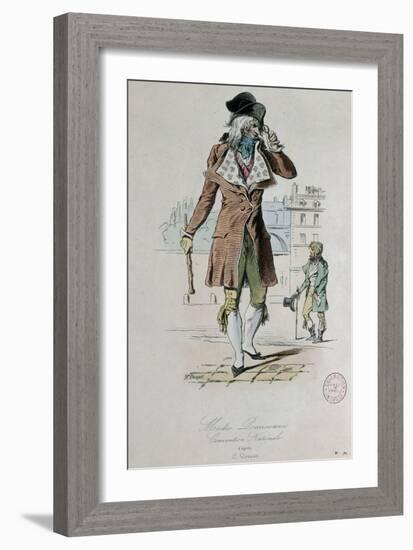 Mode parisienne ; "Merveilleuse et Incroyable" : le Muscadin;-Antoine Charles Horace Vernet-Framed Giclee Print