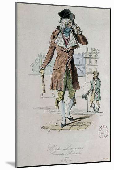 Mode parisienne ; "Merveilleuse et Incroyable" : le Muscadin;-Antoine Charles Horace Vernet-Mounted Giclee Print
