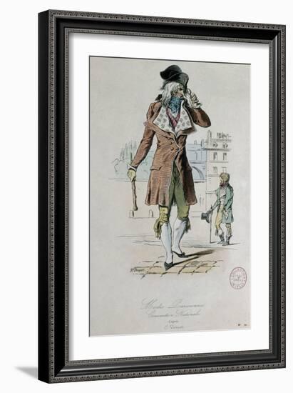 Mode parisienne ; "Merveilleuse et Incroyable" : le Muscadin;-Antoine Charles Horace Vernet-Framed Giclee Print