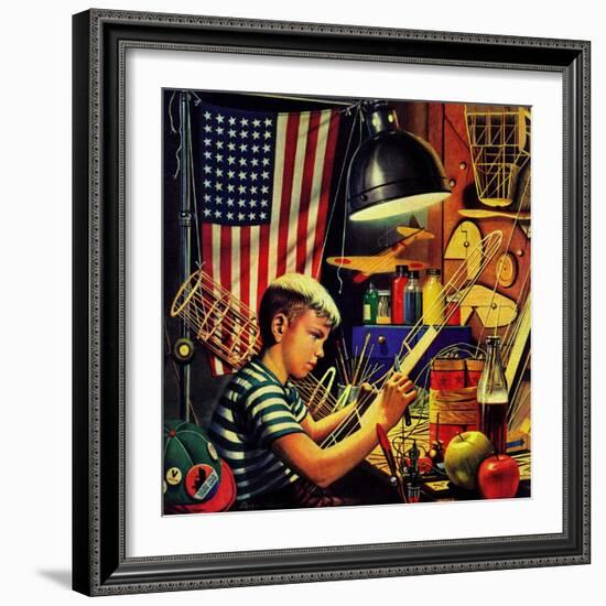 "Model Airplanes," December 9, 1944-Stevan Dohanos-Framed Giclee Print