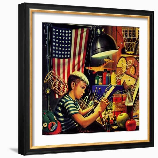 "Model Airplanes," December 9, 1944-Stevan Dohanos-Framed Giclee Print