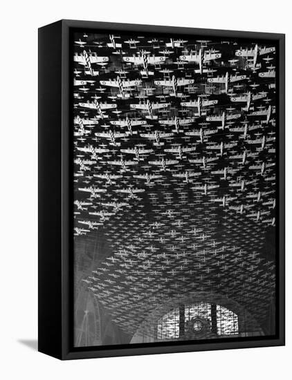Model Airplanes on the Ceiling of Union Station, Chicago, 1943-Jack Delano-Framed Stretched Canvas