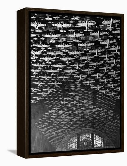 Model Airplanes on the Ceiling of Union Station, Chicago, 1943-Jack Delano-Framed Stretched Canvas