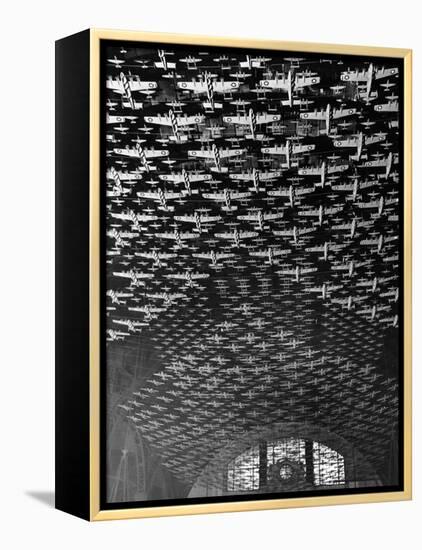 Model Airplanes on the Ceiling of Union Station, Chicago, 1943-Jack Delano-Framed Stretched Canvas