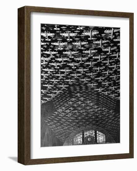 Model Airplanes on the Ceiling of Union Station, Chicago, 1943-Jack Delano-Framed Photo