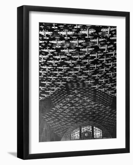 Model Airplanes on the Ceiling of Union Station, Chicago, 1943-Jack Delano-Framed Photo