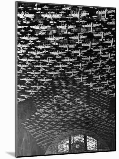 Model Airplanes on the Ceiling of Union Station, Chicago, 1943-Jack Delano-Mounted Photo