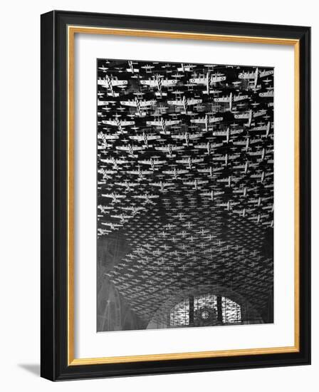 Model Airplanes on the Ceiling of Union Station, Chicago, 1943-Jack Delano-Framed Photo