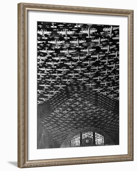 Model Airplanes on the Ceiling of Union Station, Chicago, 1943-Jack Delano-Framed Photo