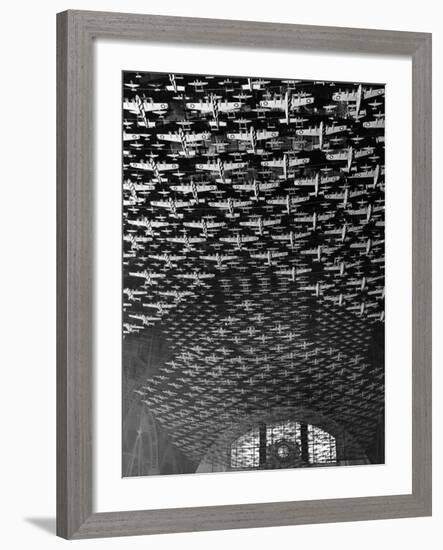 Model Airplanes on the Ceiling of Union Station, Chicago, 1943-Jack Delano-Framed Photo