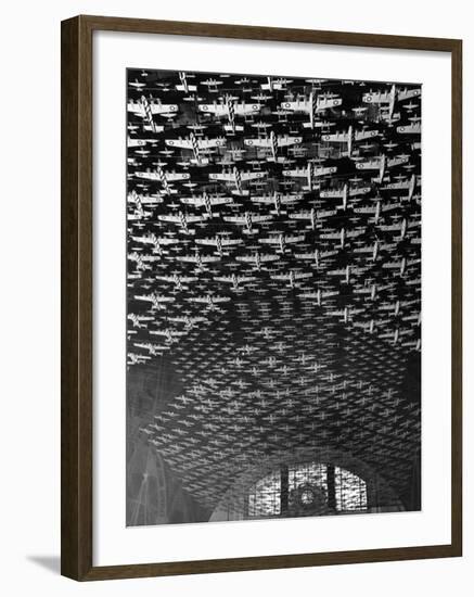 Model Airplanes on the Ceiling of Union Station, Chicago, 1943-Jack Delano-Framed Photo