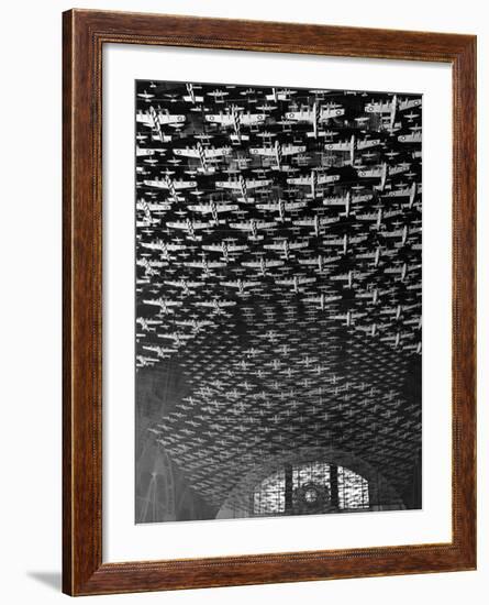 Model Airplanes on the Ceiling of Union Station, Chicago, 1943-Jack Delano-Framed Photo