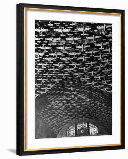 Model Airplanes on the Ceiling of Union Station, Chicago, 1943-Jack Delano-Framed Photo