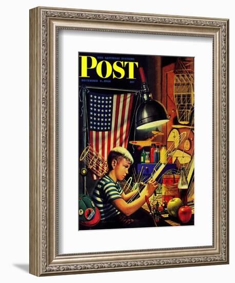 "Model Airplanes," Saturday Evening Post Cover, December 9, 1944-Stevan Dohanos-Framed Giclee Print