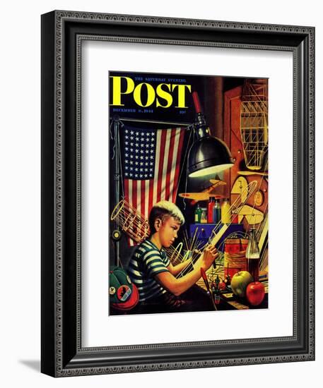 "Model Airplanes," Saturday Evening Post Cover, December 9, 1944-Stevan Dohanos-Framed Giclee Print