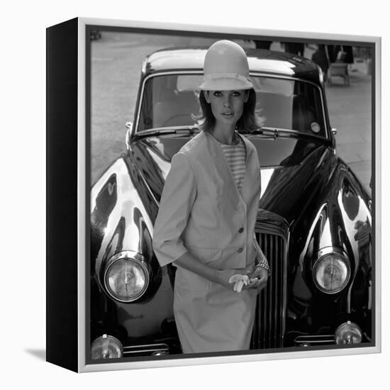 Model and Car, 1960s-John French-Framed Premier Image Canvas