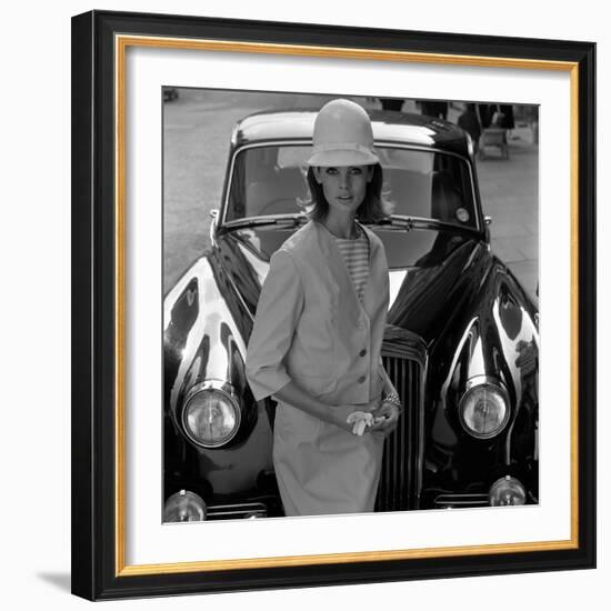 Model and Car, 1960s-John French-Framed Giclee Print