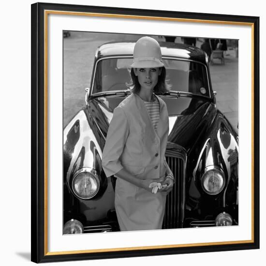 Model and Car, 1960s-John French-Framed Giclee Print