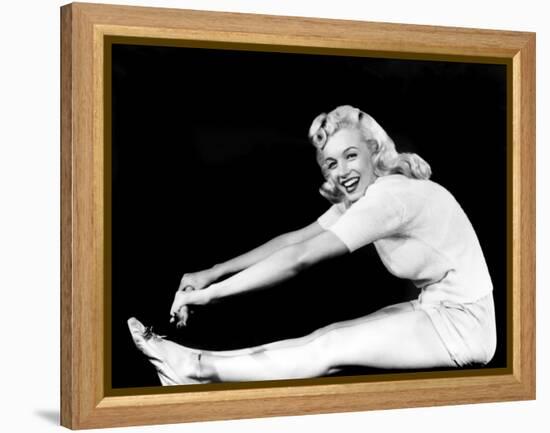 Model and Columbia Starlet Marilyn Monroe, Working Out, ca. 1948-null-Framed Stretched Canvas