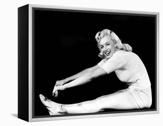 Model and Columbia Starlet Marilyn Monroe, Working Out, ca. 1948-null-Framed Stretched Canvas