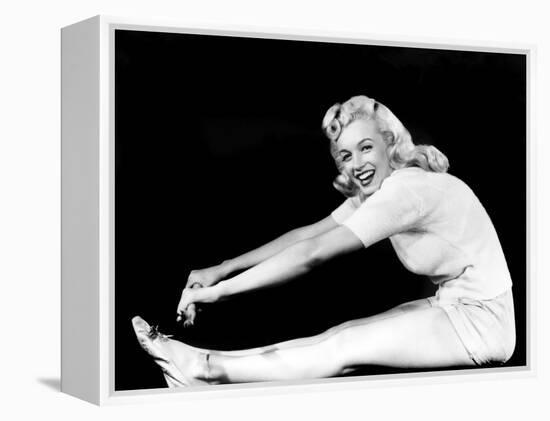 Model and Columbia Starlet Marilyn Monroe, Working Out, ca. 1948-null-Framed Stretched Canvas