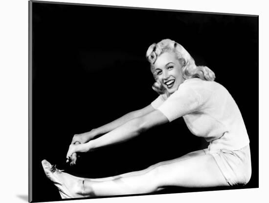 Model and Columbia Starlet Marilyn Monroe, Working Out, ca. 1948-null-Mounted Photo