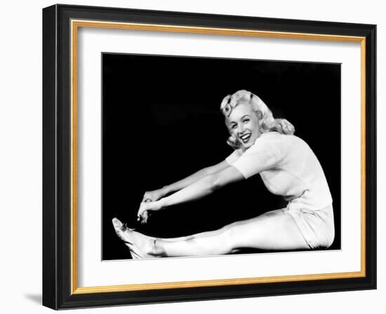 Model and Columbia Starlet Marilyn Monroe, Working Out, ca. 1948-null-Framed Photo