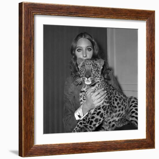 Model Antonia with Her Panther Tatch, 16 November 1967-null-Framed Photo