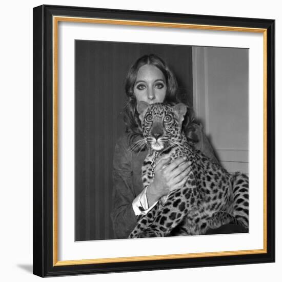 Model Antonia with Her Panther Tatch, 16 November 1967-null-Framed Photo