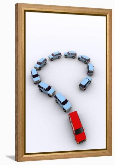 Model Cars As a Question Mark, Artwork-Christian Darkin-Framed Premier Image Canvas