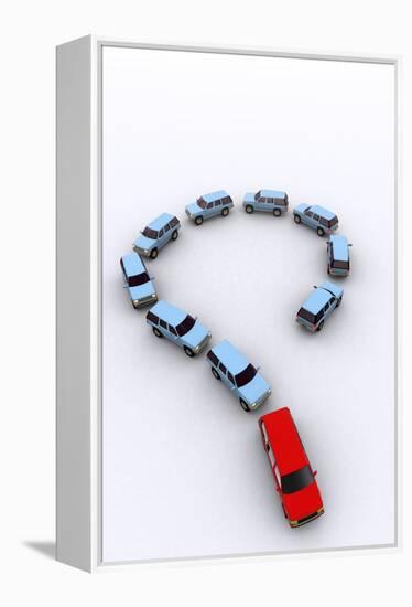 Model Cars As a Question Mark, Artwork-Christian Darkin-Framed Premier Image Canvas