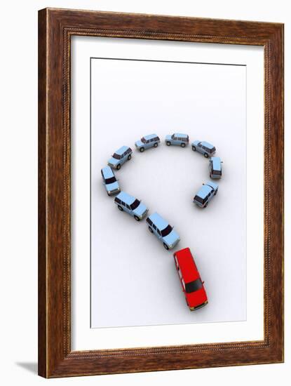 Model Cars As a Question Mark, Artwork-Christian Darkin-Framed Photographic Print