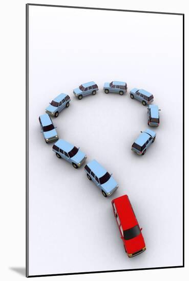 Model Cars As a Question Mark, Artwork-Christian Darkin-Mounted Photographic Print