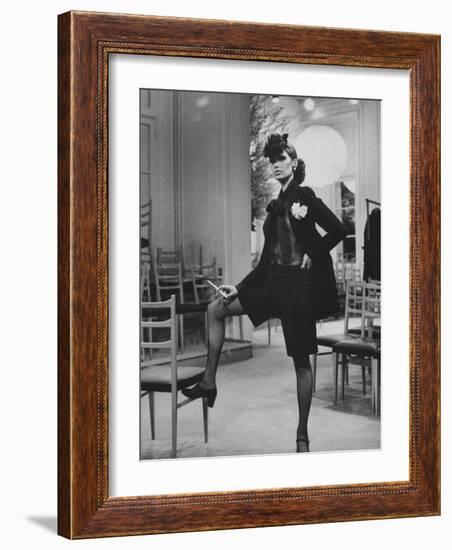 Model Danielle Sauvajeon in Paris Fashion Show 1968-Bill Ray-Framed Photographic Print