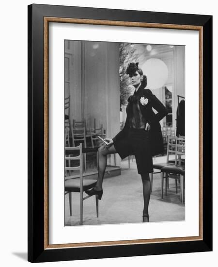 Model Danielle Sauvajeon in Paris Fashion Show 1968-Bill Ray-Framed Photographic Print