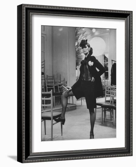 Model Danielle Sauvajeon in Paris Fashion Show 1968-Bill Ray-Framed Photographic Print