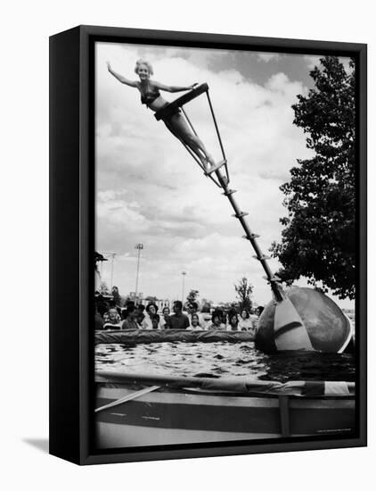 Model Demonstrating the Aqua Bobber-Francis Miller-Framed Premier Image Canvas