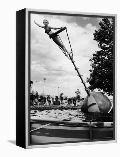 Model Demonstrating the Aqua Bobber-Francis Miller-Framed Premier Image Canvas