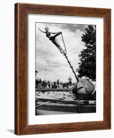 Model Demonstrating the Aqua Bobber-Francis Miller-Framed Photographic Print