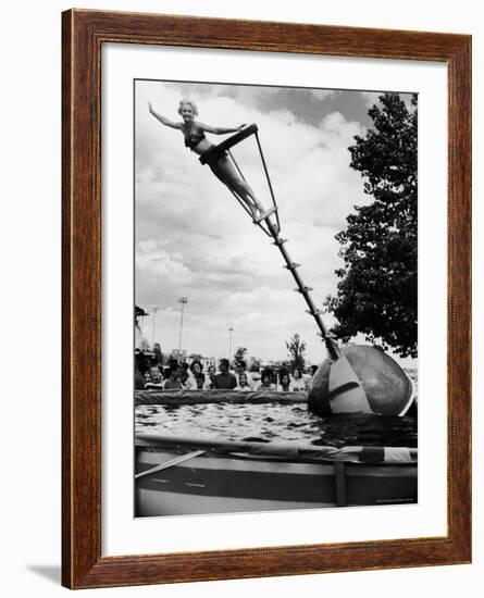 Model Demonstrating the Aqua Bobber-Francis Miller-Framed Photographic Print