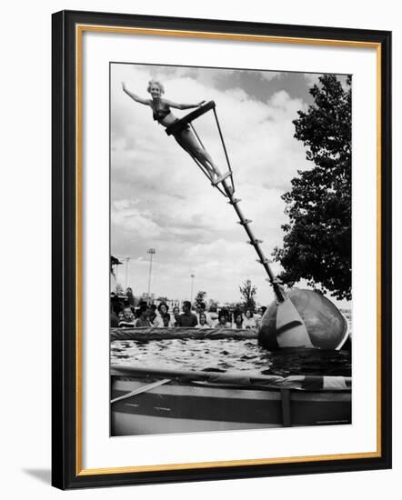 Model Demonstrating the Aqua Bobber-Francis Miller-Framed Photographic Print