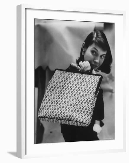 Model Displaying a Printed Leather Handbag-Gordon Parks-Framed Photographic Print