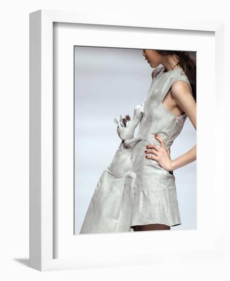 Model Displays a Creation by University Graduates During China Fashion Week in Beijing-null-Framed Photographic Print