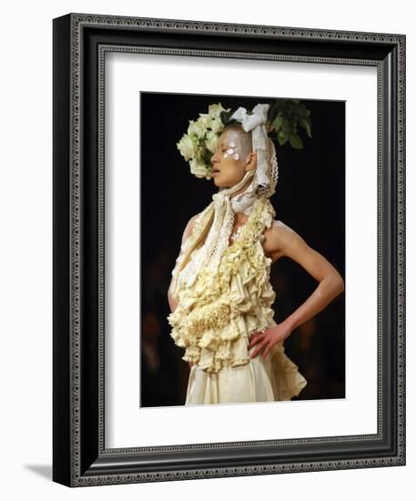 Model Displays Creation by Aya Furuhashi During Tokyo Fashion Week-null-Framed Photographic Print