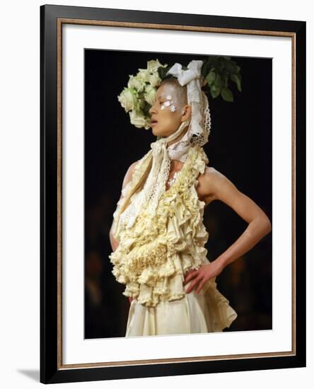 Model Displays Creation by Aya Furuhashi During Tokyo Fashion Week-null-Framed Photographic Print