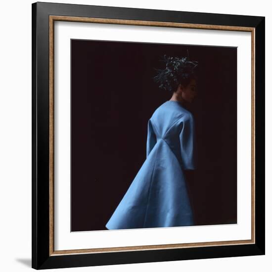 Model Dressed in a Blue Coat by Roberto Capucci, Paris, France, 1962-Paul Schutzer-Framed Photographic Print