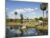 Model Elephants in La Brea Tar Pits, Hollywood, Los Angeles, California, USA-Kober Christian-Mounted Photographic Print