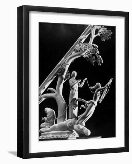 Model for 50 Ft. New York World's Fair Sundial, Representing the Three Fates with Thread of Life-Margaret Bourke-White-Framed Photographic Print