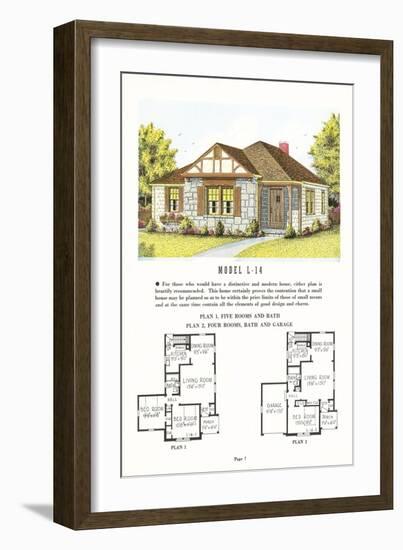 Model Home and Plan-null-Framed Art Print