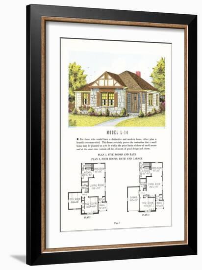 Model Home and Plan-null-Framed Art Print